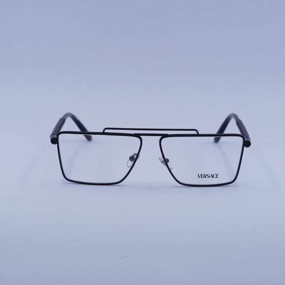Versace VE1295 1433 Eyeglasses Matte Black 57mm Rectangle Frame - Picture 2 of 10